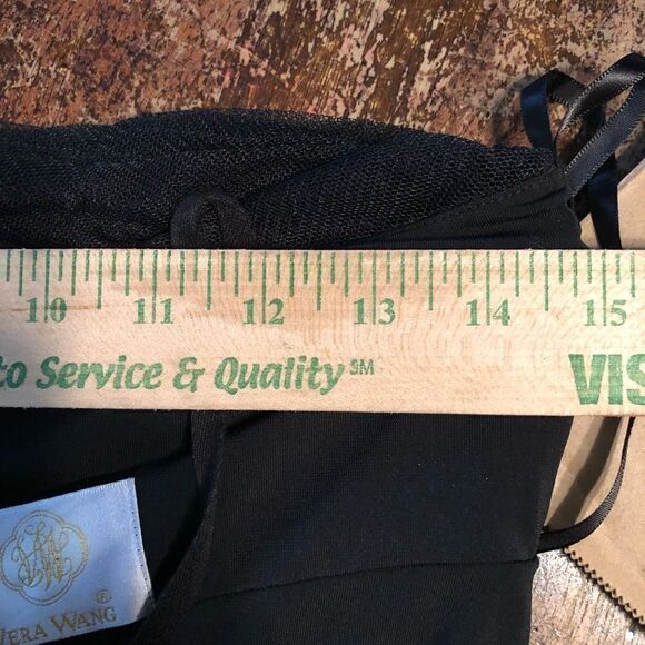 Vera Wang Collection Ruched full‎ sweep Drop Waist slip black dress 0 - Picture 9 of 11